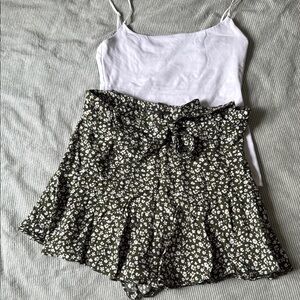 SOLD Zara Green Floral Skort